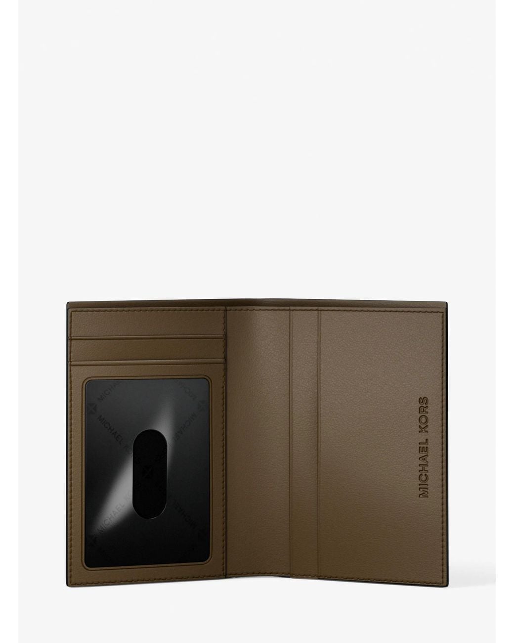 Michael Kors Natural Mk Hudson Pebbled Leather Folio Card Case for men
