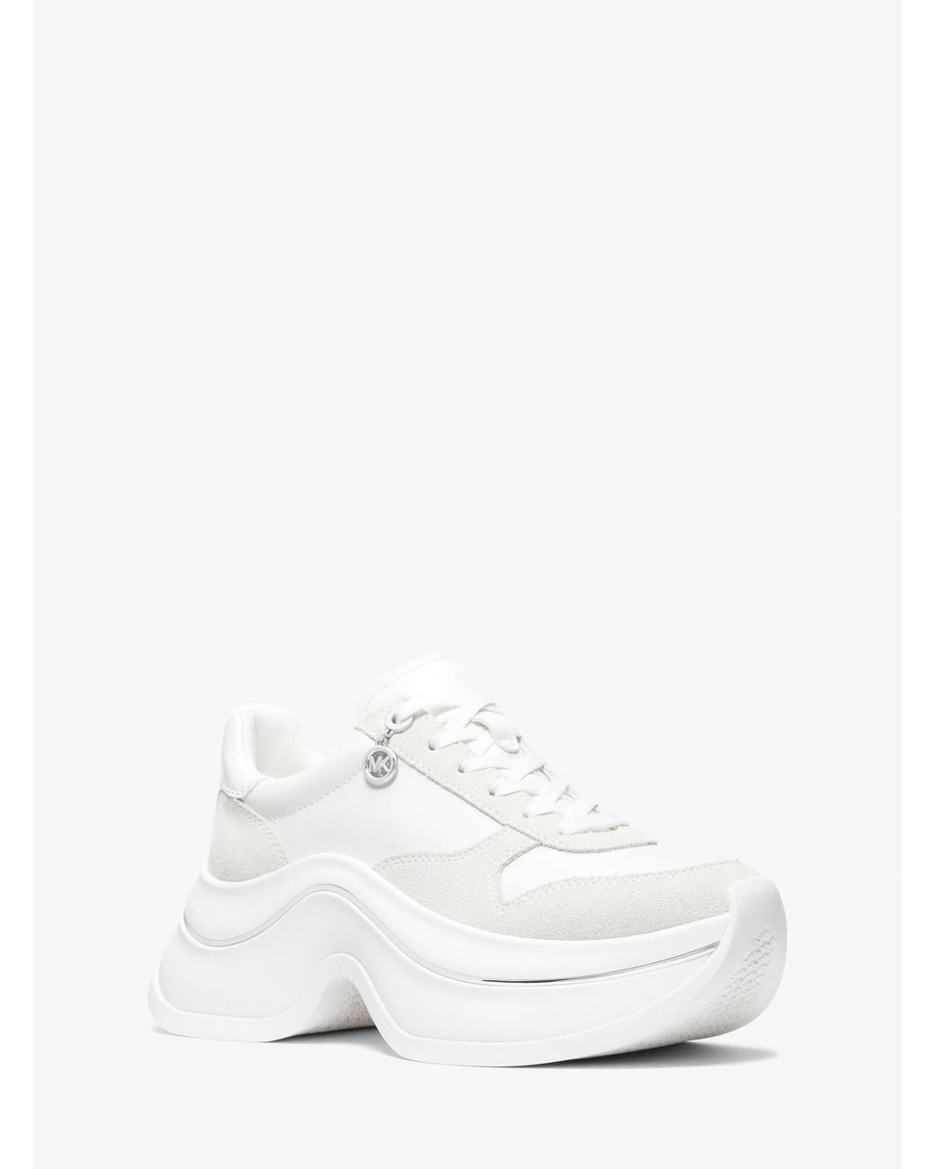 MICHAEL Michael Kors White Mk Arla Leather And Suede Trainer