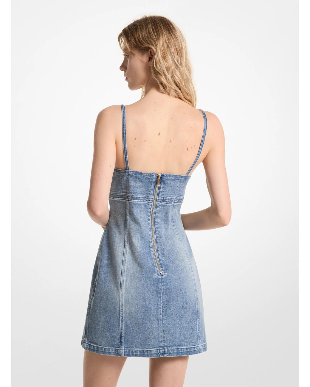 MICHAEL Michael Kors Blue Mk Stretch Denim Mini Dress