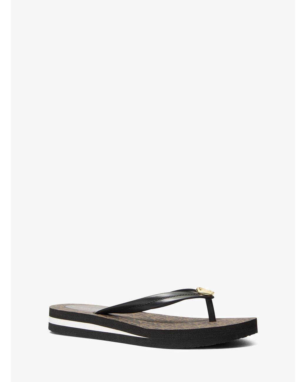 MICHAEL Michael Kors White Mk Posie Signature Logo Flip Flop