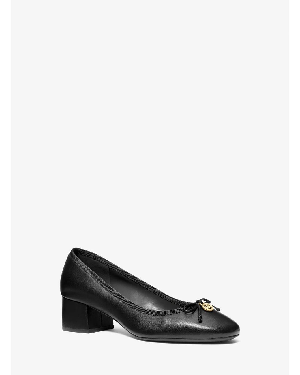 MICHAEL Michael Kors Black Mk Piper Flex Leather Block Heel Pump