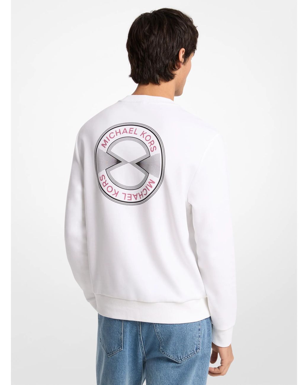 Michael Kors White Mk Graphic Logo Cotton Blend Jumper for men