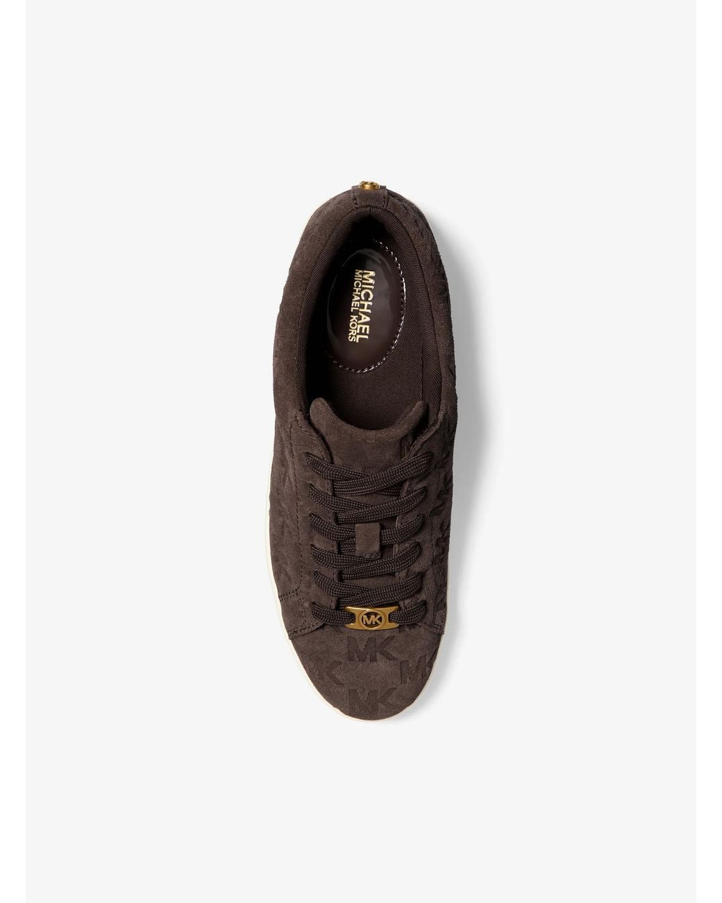 MICHAEL Michael Kors Brown Mk Keaton Logo-Embossed Suede Trainers