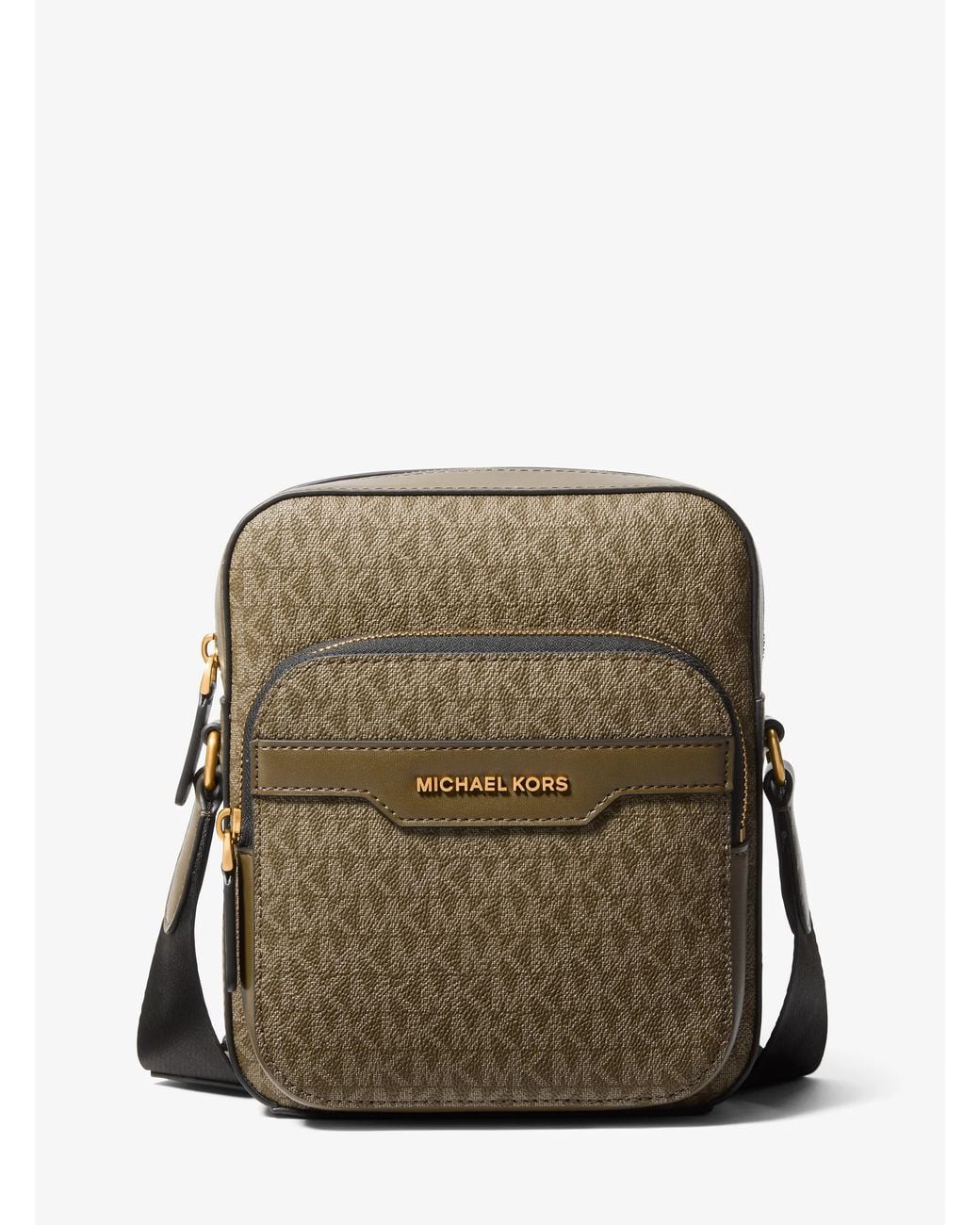 Michael Kors Green Michael Kors Hudson Mini Signature Logo Flight Bag for men