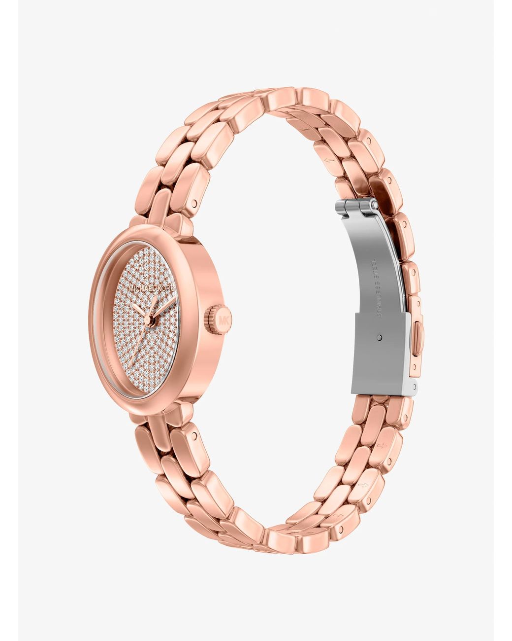 Michael Kors White Petite Maude-Tone Watch And Pavé Bangle Jewelry Gift Set
