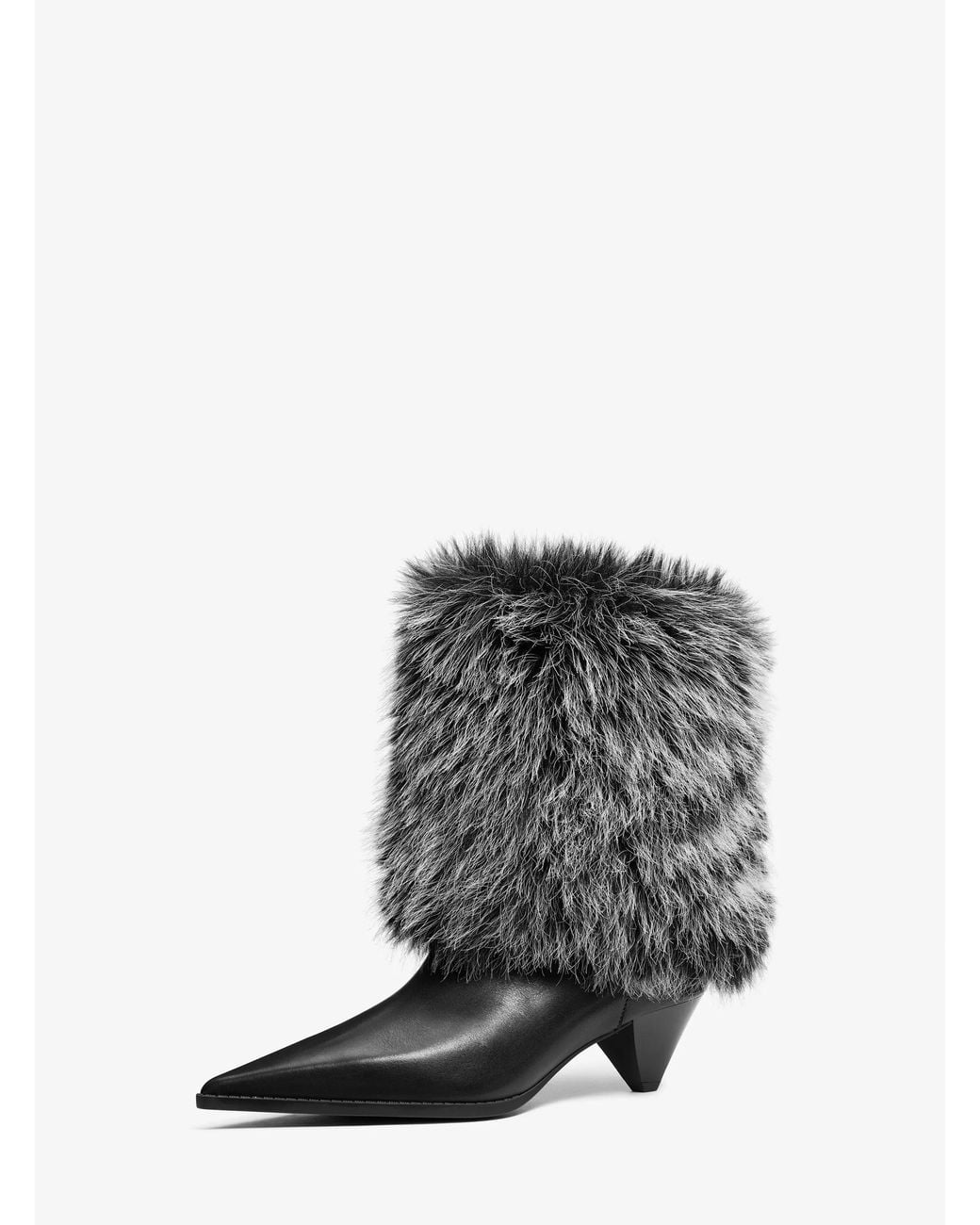 Michael Kors White Michael Kors Jayla Faux Fur And Leather Boot