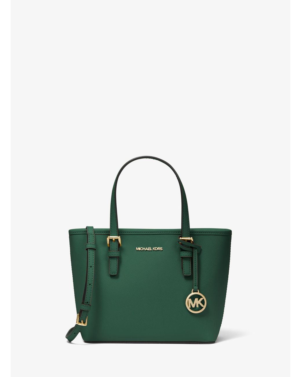 Michael Kors Jet Set Travel Extra-small Saffiano Leather Top-zip Tote Bag  in Green | Lyst
