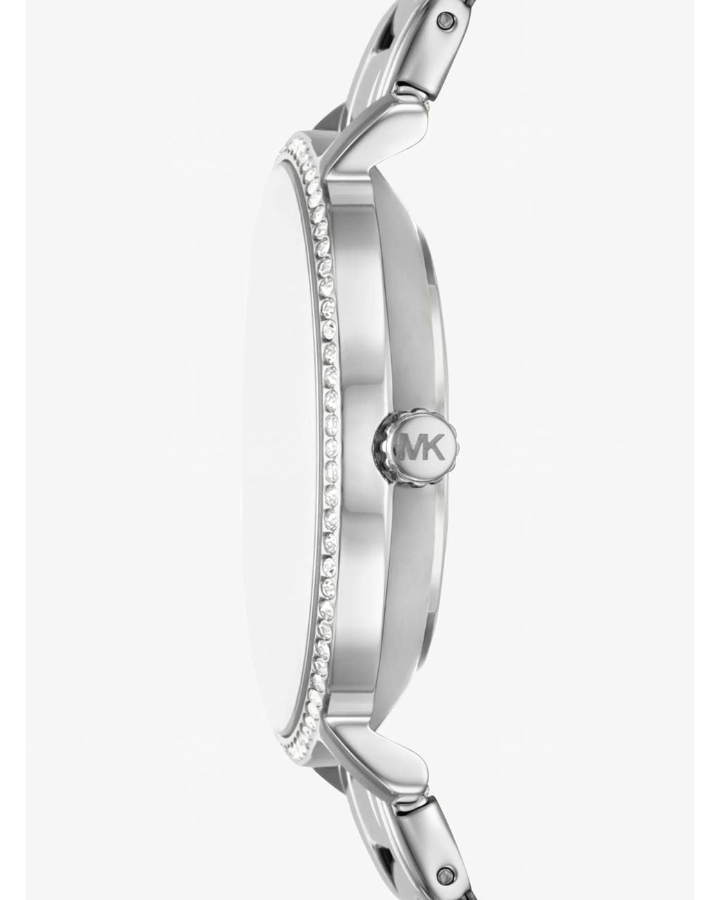 Michael Kors White Mk Mini Pyper Pavé-Tone Watch And Jewlery Gift Set