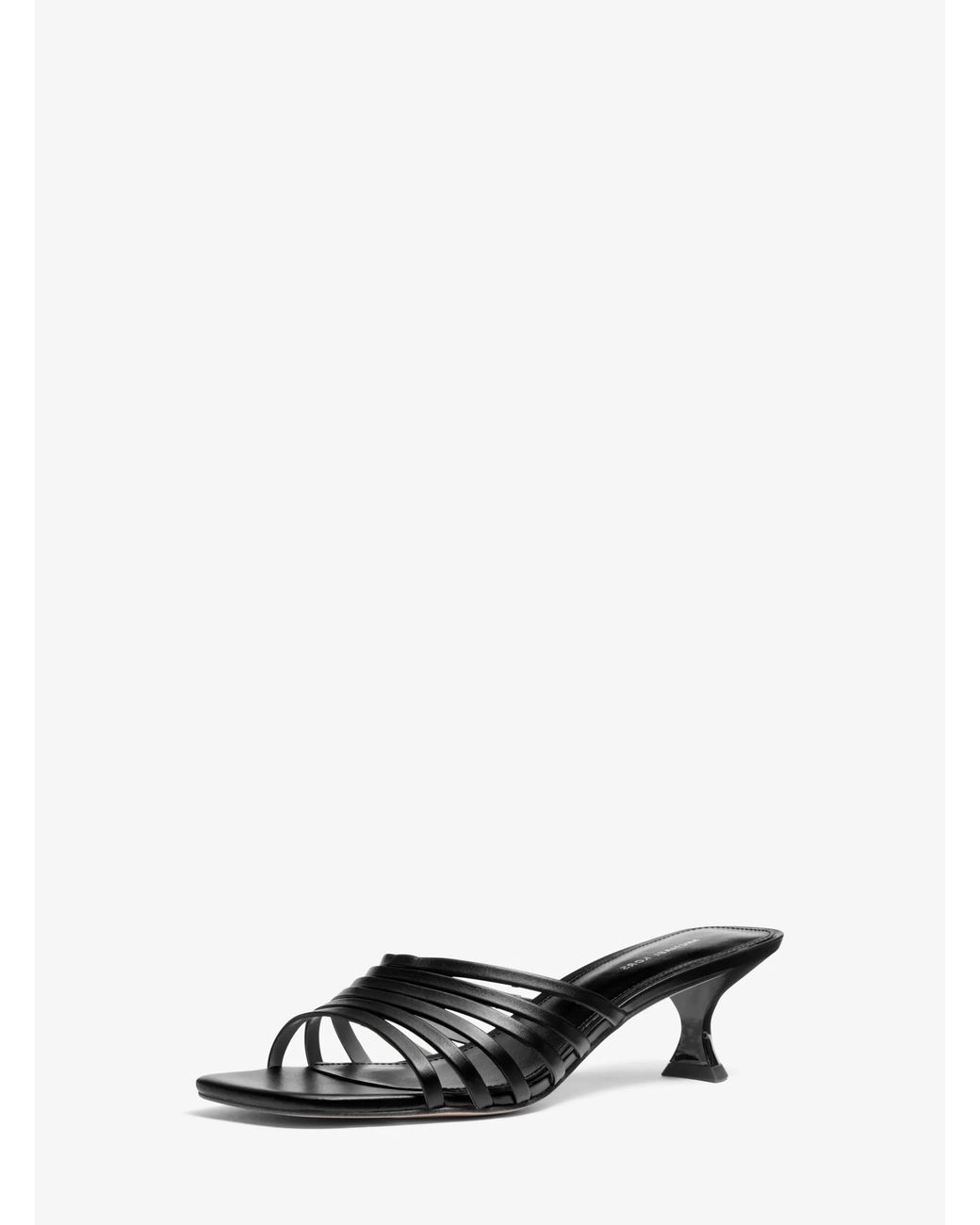 MICHAEL Michael Kors White Mk Haisley Leather Kitten Sandal