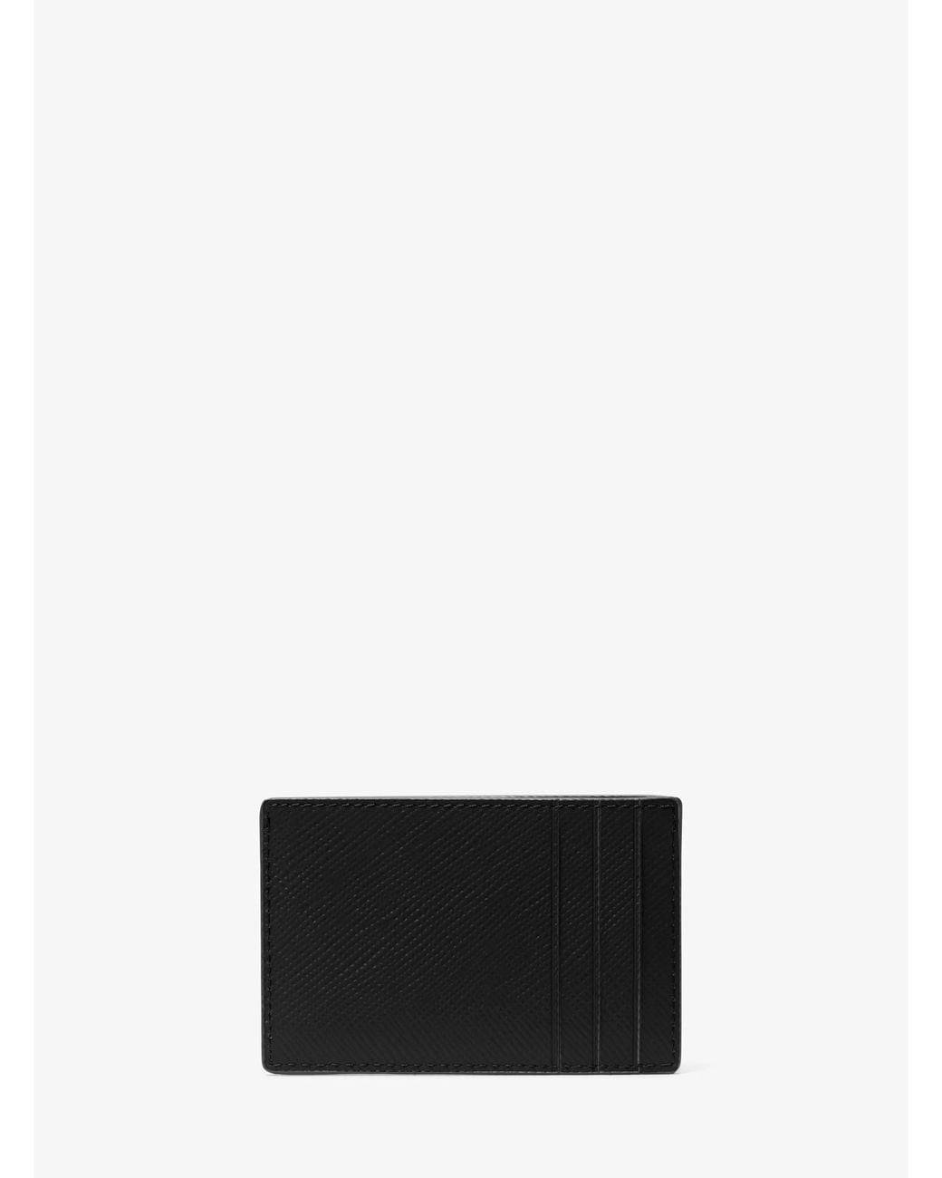 Michael Kors White Mk Edison Saffiano Leather Card Case for men