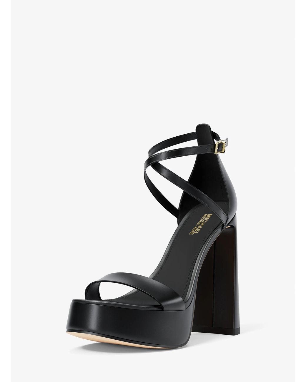 MICHAEL Michael Kors Black Michael Kors Cami Leather Platform Sandal