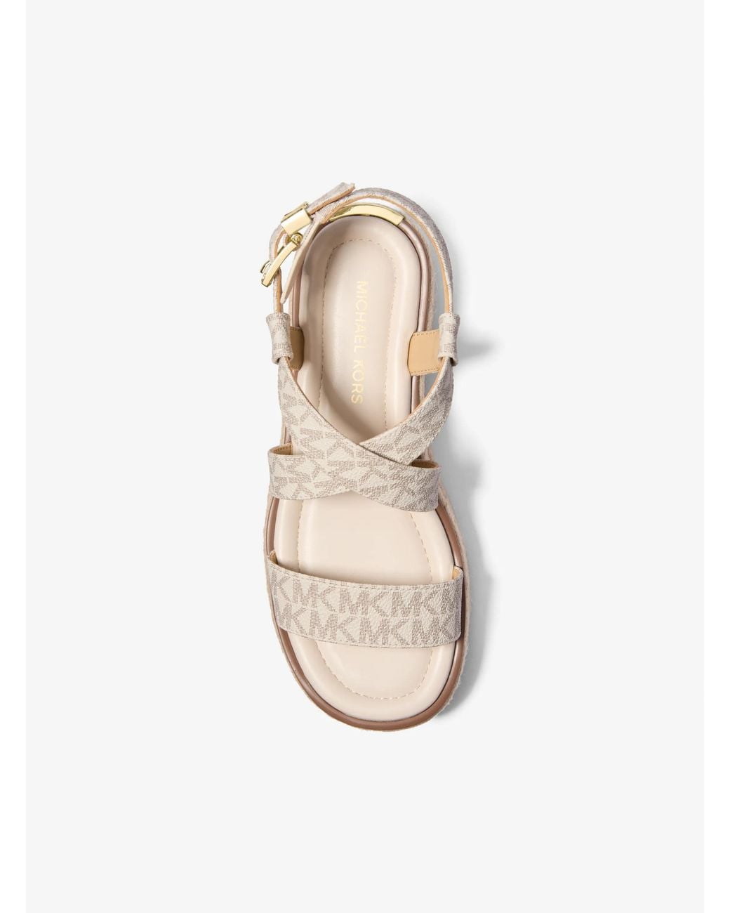 MICHAEL Michael Kors Natural Lynn Signature Logo Platform Espadrille Sandal