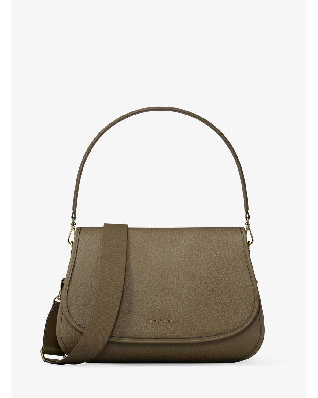 MICHAEL Michael Kors Metallic Holmes Medium Pebbled Leather Convertible Messenger Bag