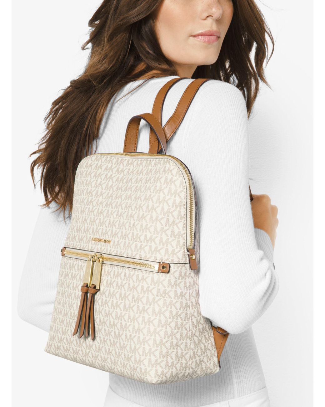 Michael Kors Rhea Medium Slim Logo Backpack | Lyst