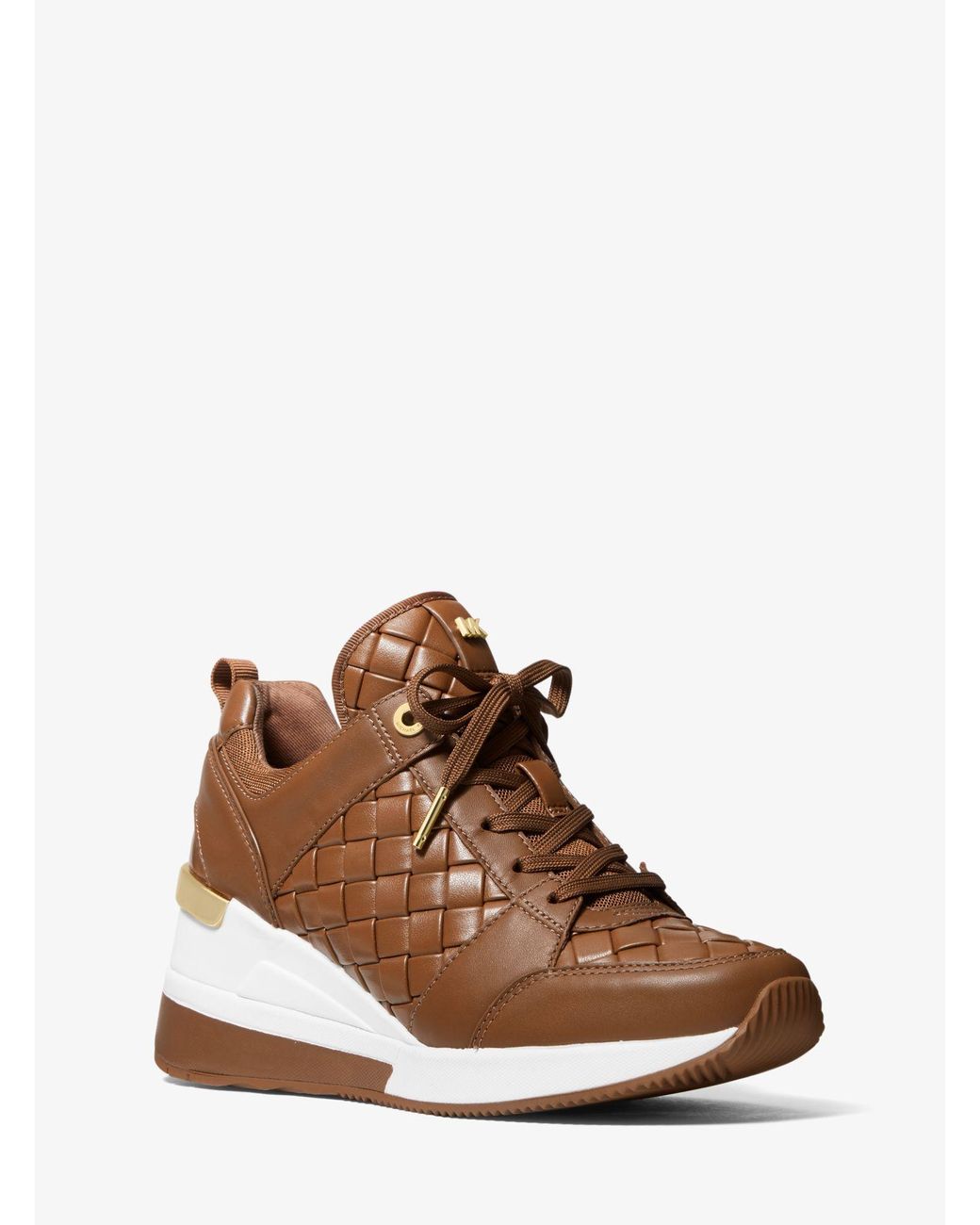 Michael Kors Woven Leather Trainer in Brown Lyst Canada