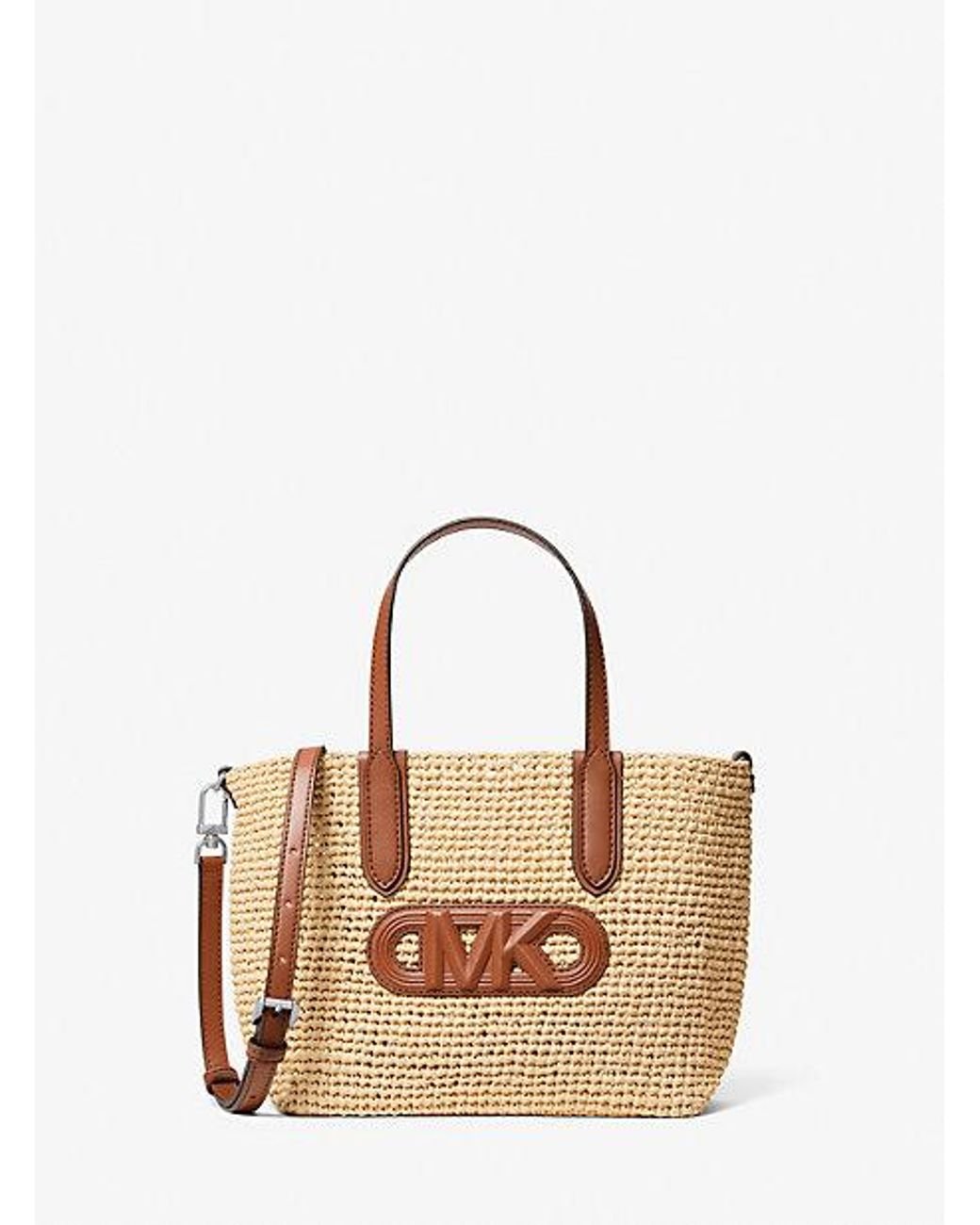 トートバッグ Michael Kors Eliza Extra Small Straw Tote 30S4SZAT0O799 Eliza Extra-Small Empire Logo Straw Tote Bag | Michael Kors [GB]