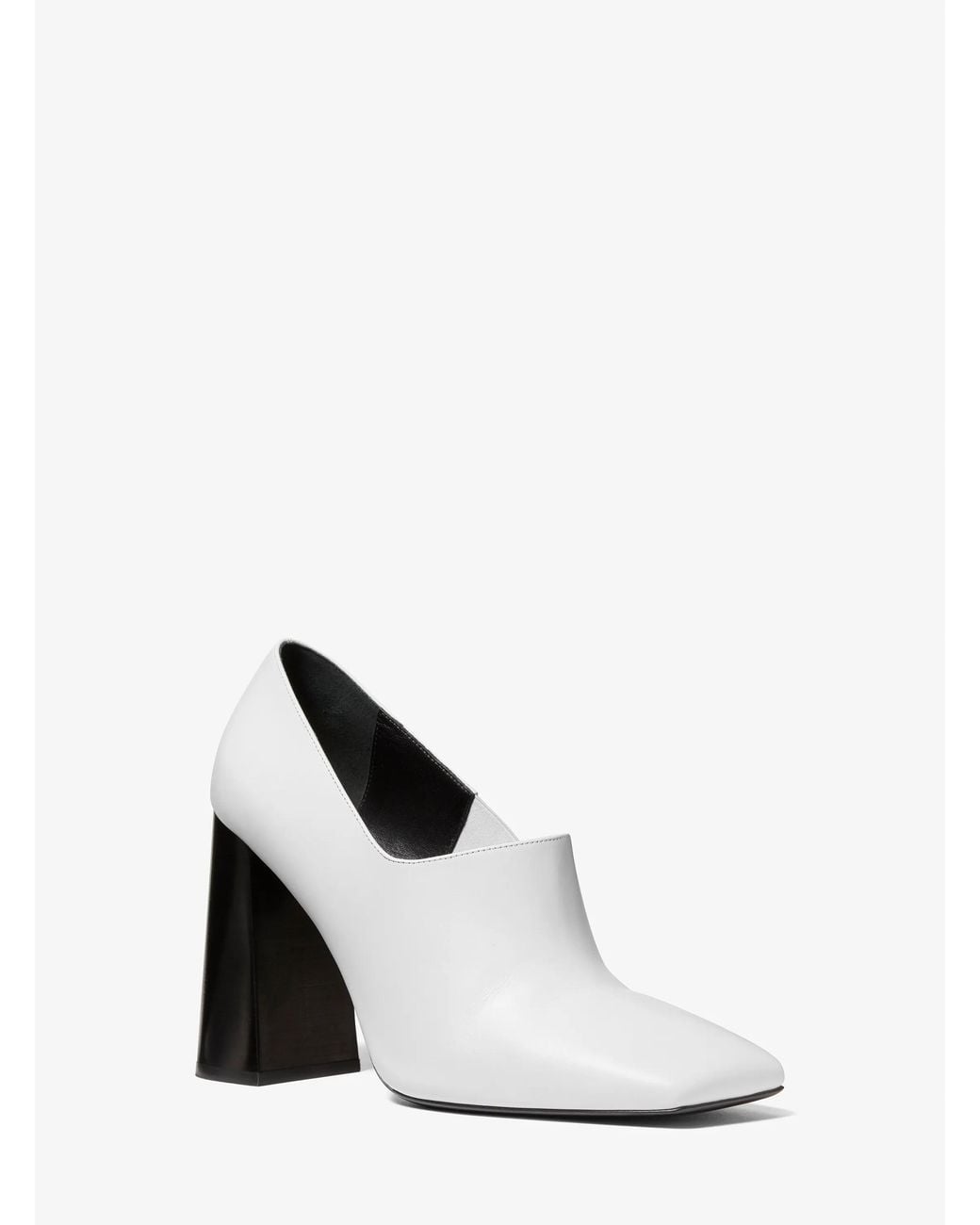 Michael Kors White Michael Kors Sofia High Throat Leather Pump