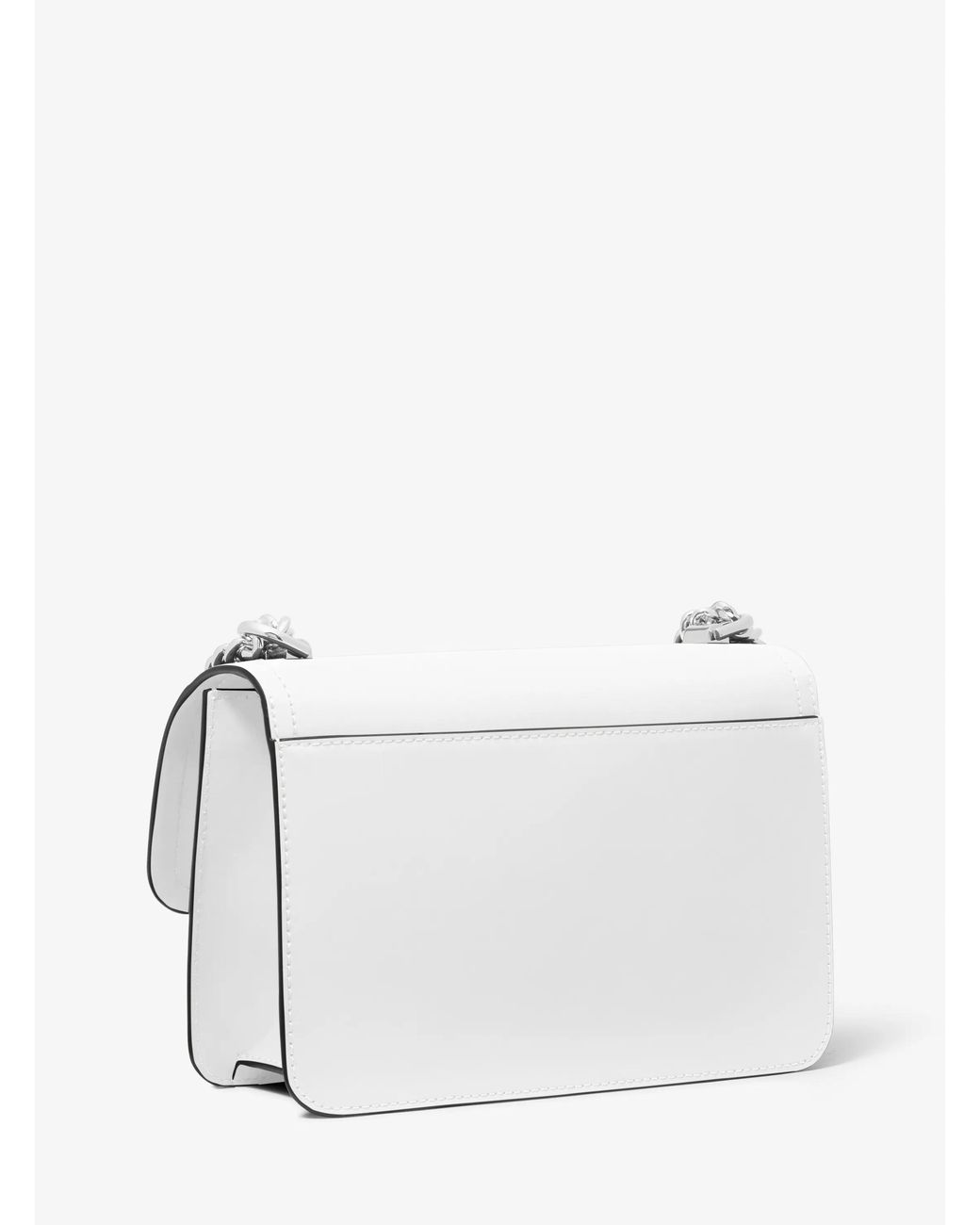 MICHAEL Michael Kors White Heather Large Leather Shoulder Bag