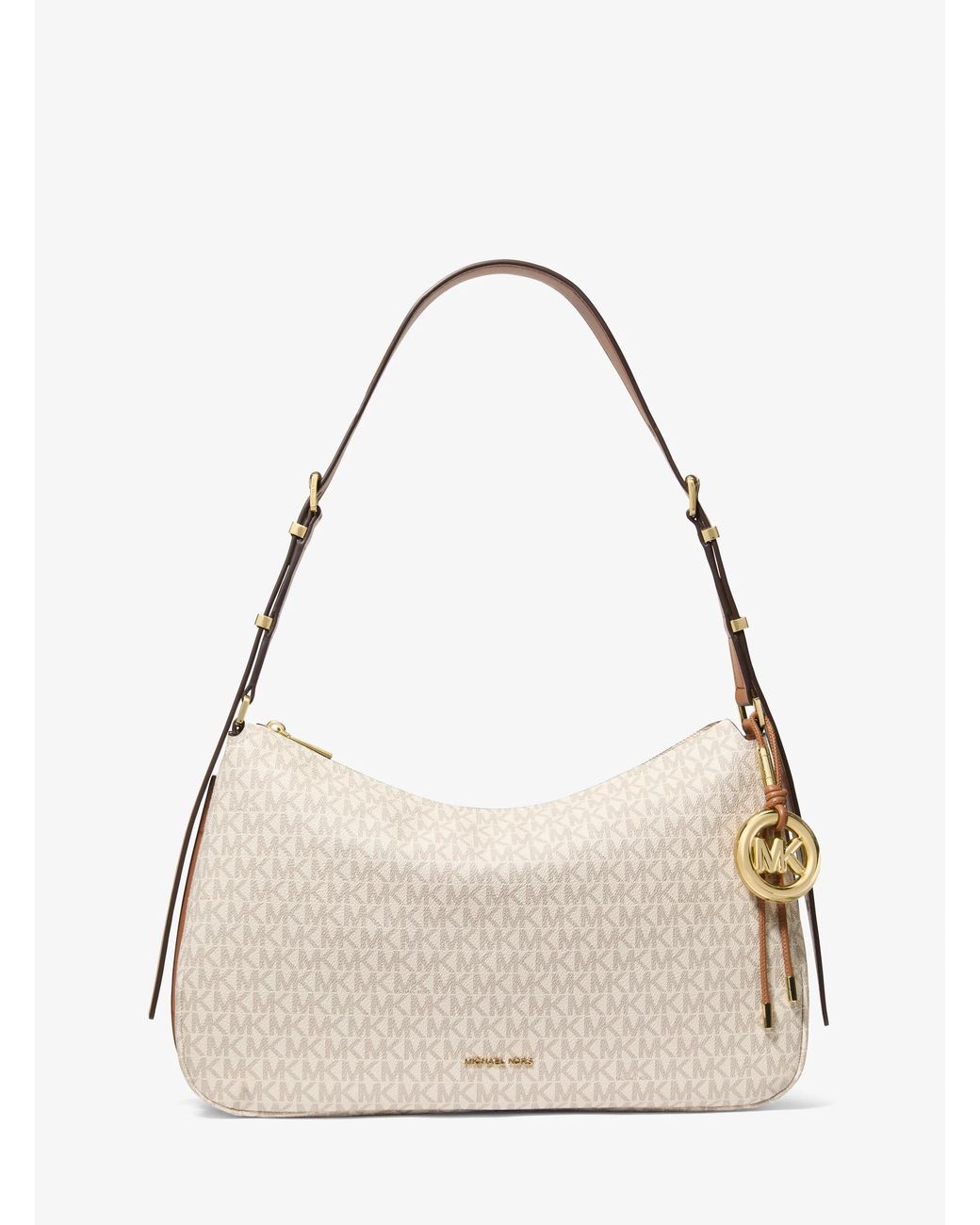 MICHAEL Michael Kors Natural Nolita Medium Signature Logo Shoulder Bag