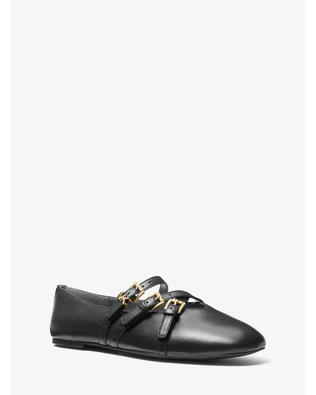 MICHAEL Michael Kors White Michael Kors Indy Flex Leather Ballet Flat