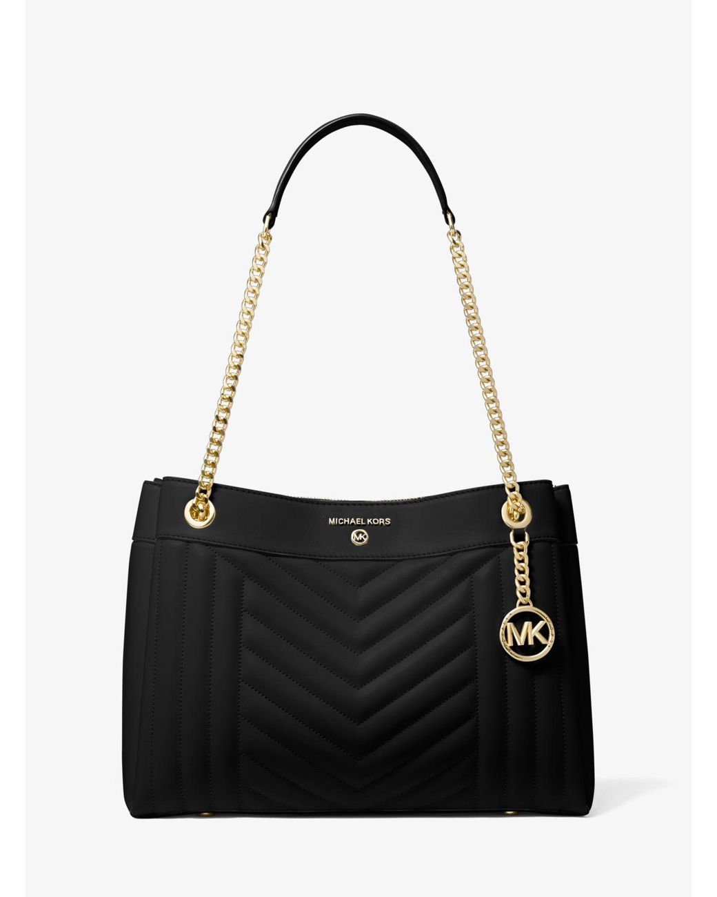 Michael Kors Susan Medium Quilted Leather Shoulder Bag in Black Lyst UK