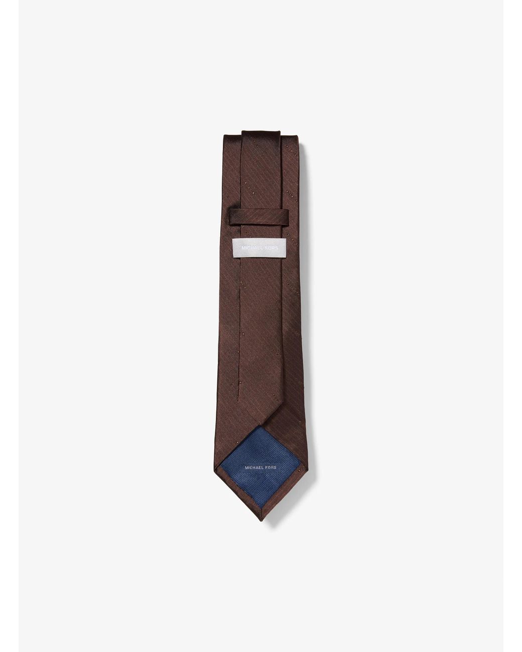 Michael Kors Brown Mk Logo Striped Silk Tie for men
