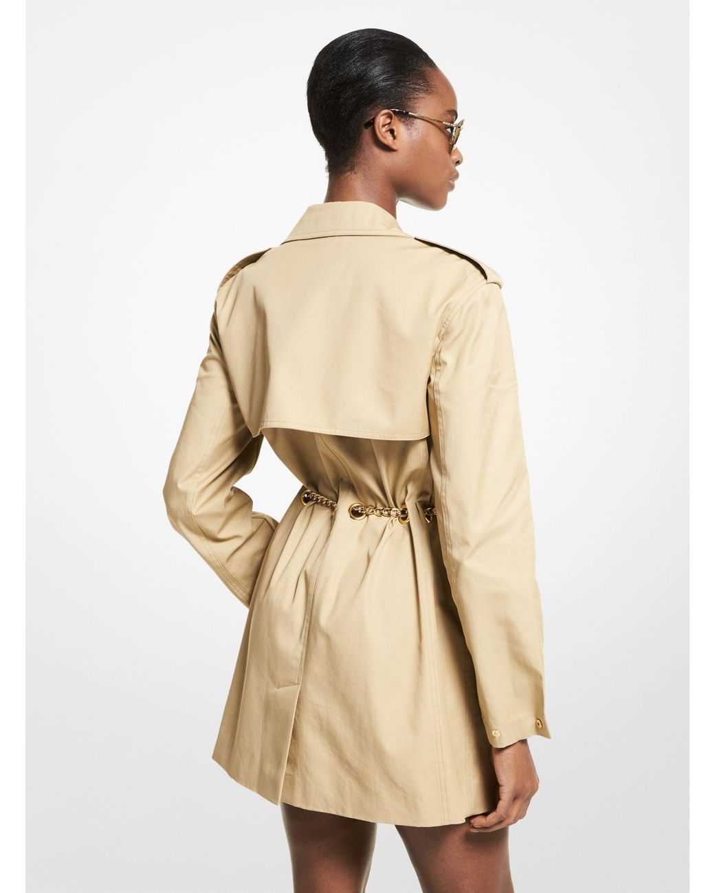 Michael Kors Chain Trim Cotton Trench 