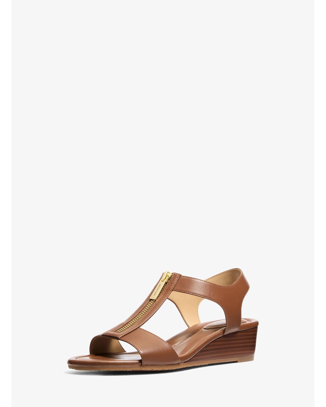 MICHAEL Michael Kors Brown Berkley Leather Wedge Sandal