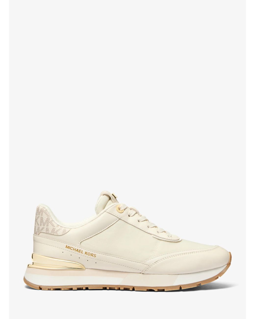 MICHAEL Michael Kors White Mk Nova Leather And Nylon Trainer