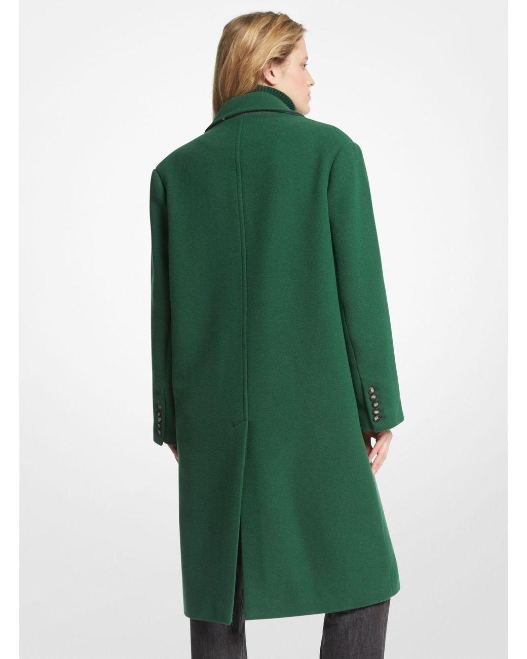 Michael Kors Wool Blend Oversized Coat in Green | Lyst