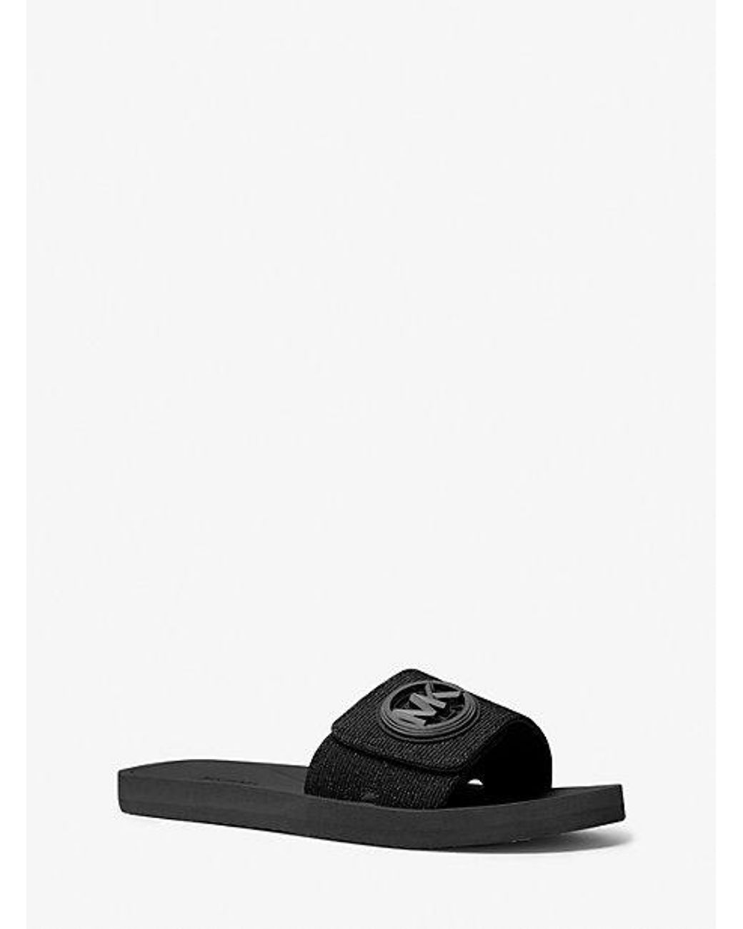 MICHAEL Michael Kors Mk Glitter Chain Mesh Slide Sandal in Black Lyst UK