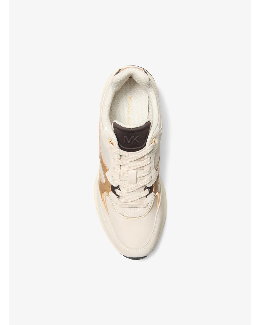 MICHAEL Michael Kors White Mk Riley Mixed-Media Trainer