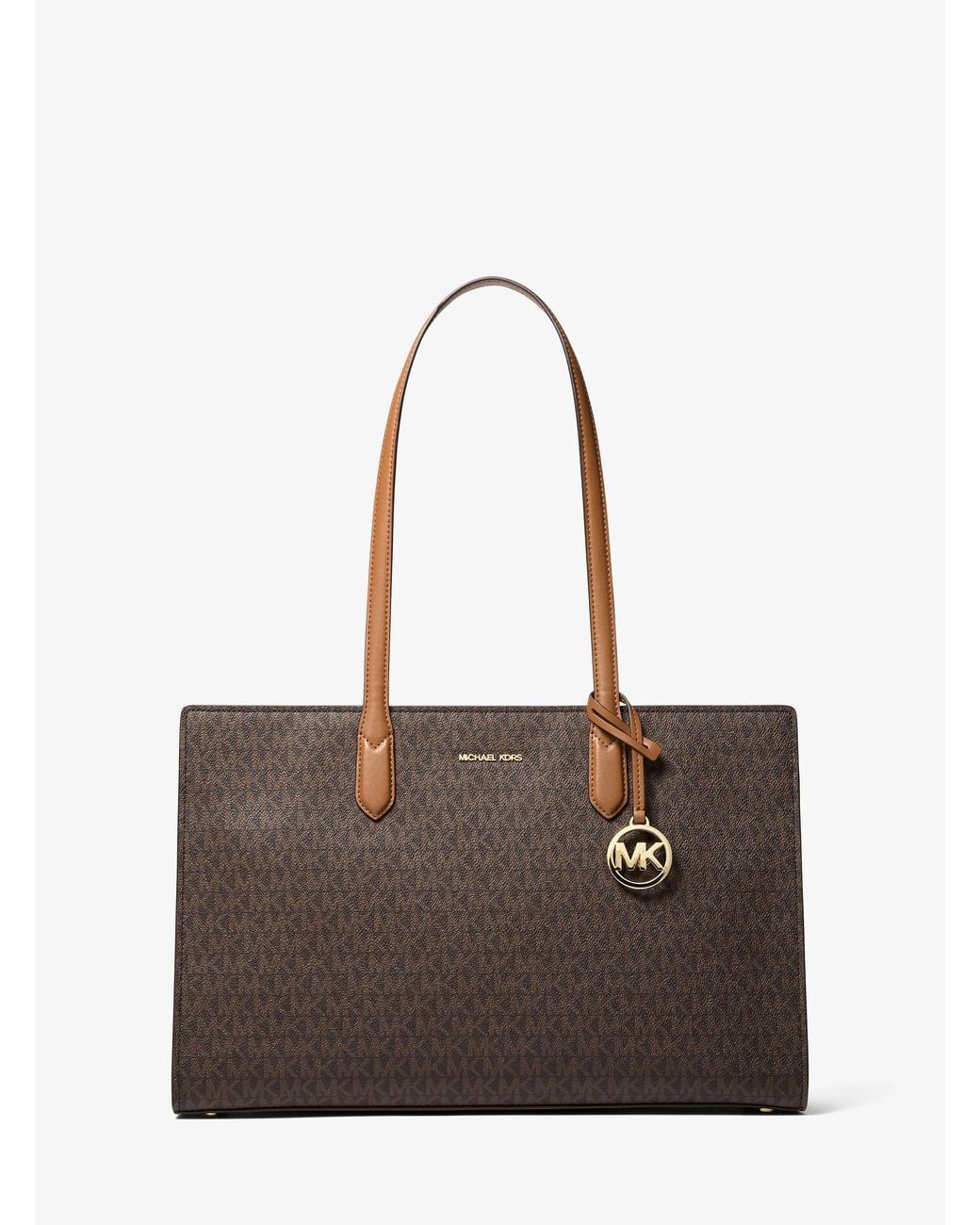 MICHAEL Michael Kors Brown Mk Scarlett Medium Signature Logo Tote Bag
