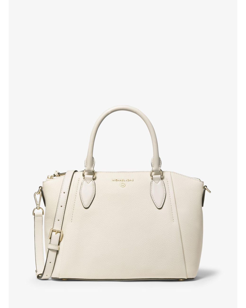 Michael Kors Sienna Medium Pebbled Leather Satchel in Natural | Lyst