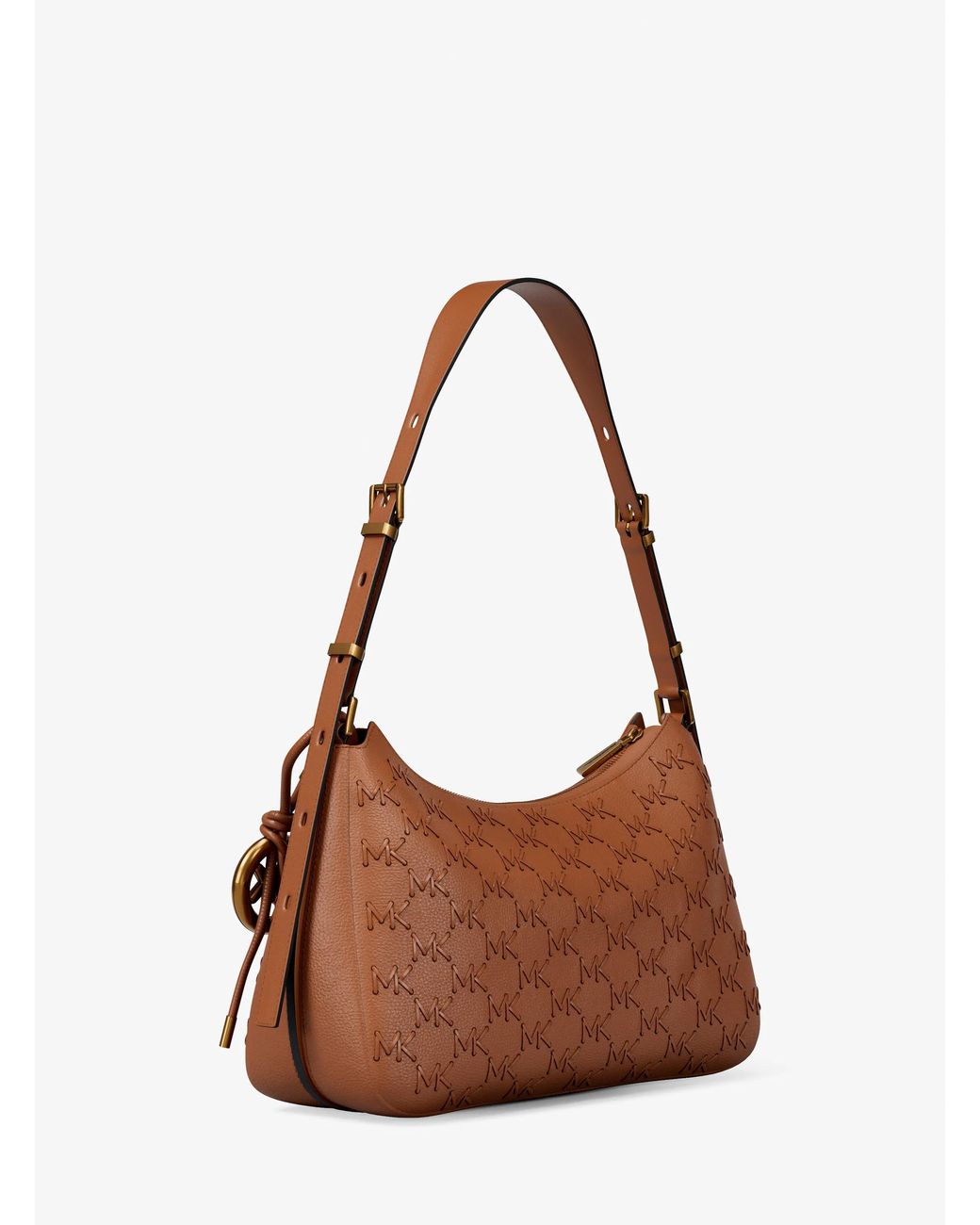 Michael Kors Brown Nolita Medium Pebbled Leather Shoulder Bag
