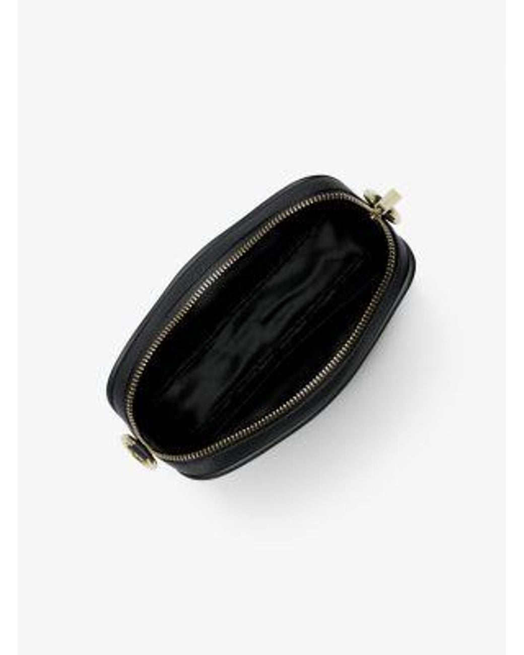 Michael Kors Black Jet Set Small Pebbled Leather Camera Crossbody Bag