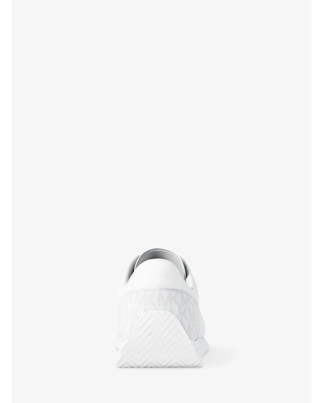 Michael Kors White Mk Rhodes Leather And Corded Twill Trainer for men