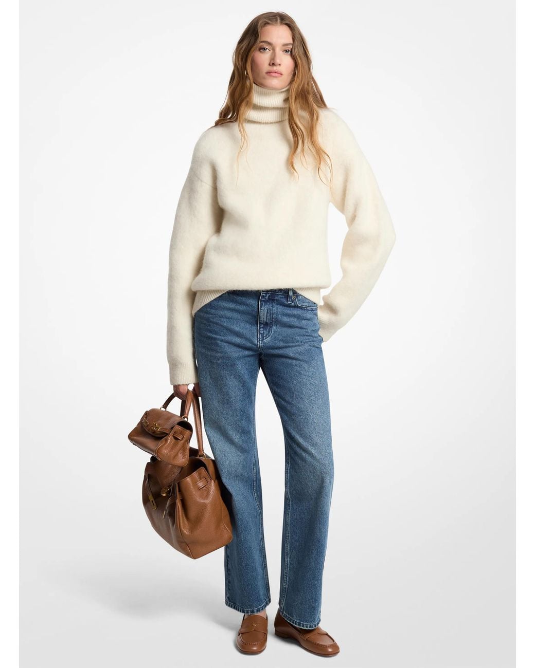 MICHAEL Michael Kors Blue Mk Alpaca Blend Turtleneck Jumper