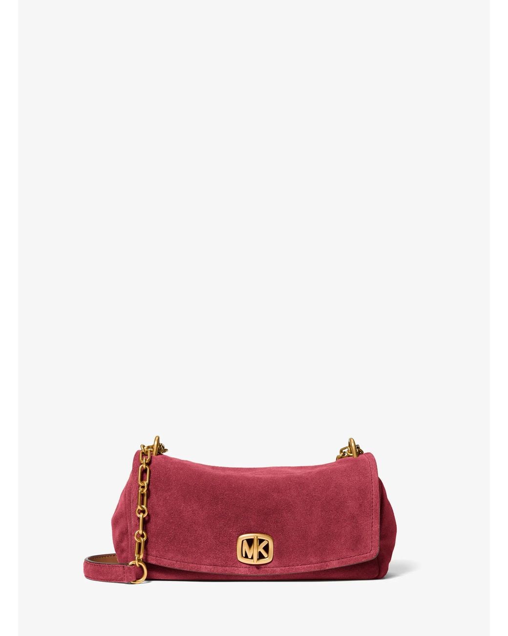 MICHAEL Michael Kors Red Bryant Small Suede Convertible Shoulder Bag