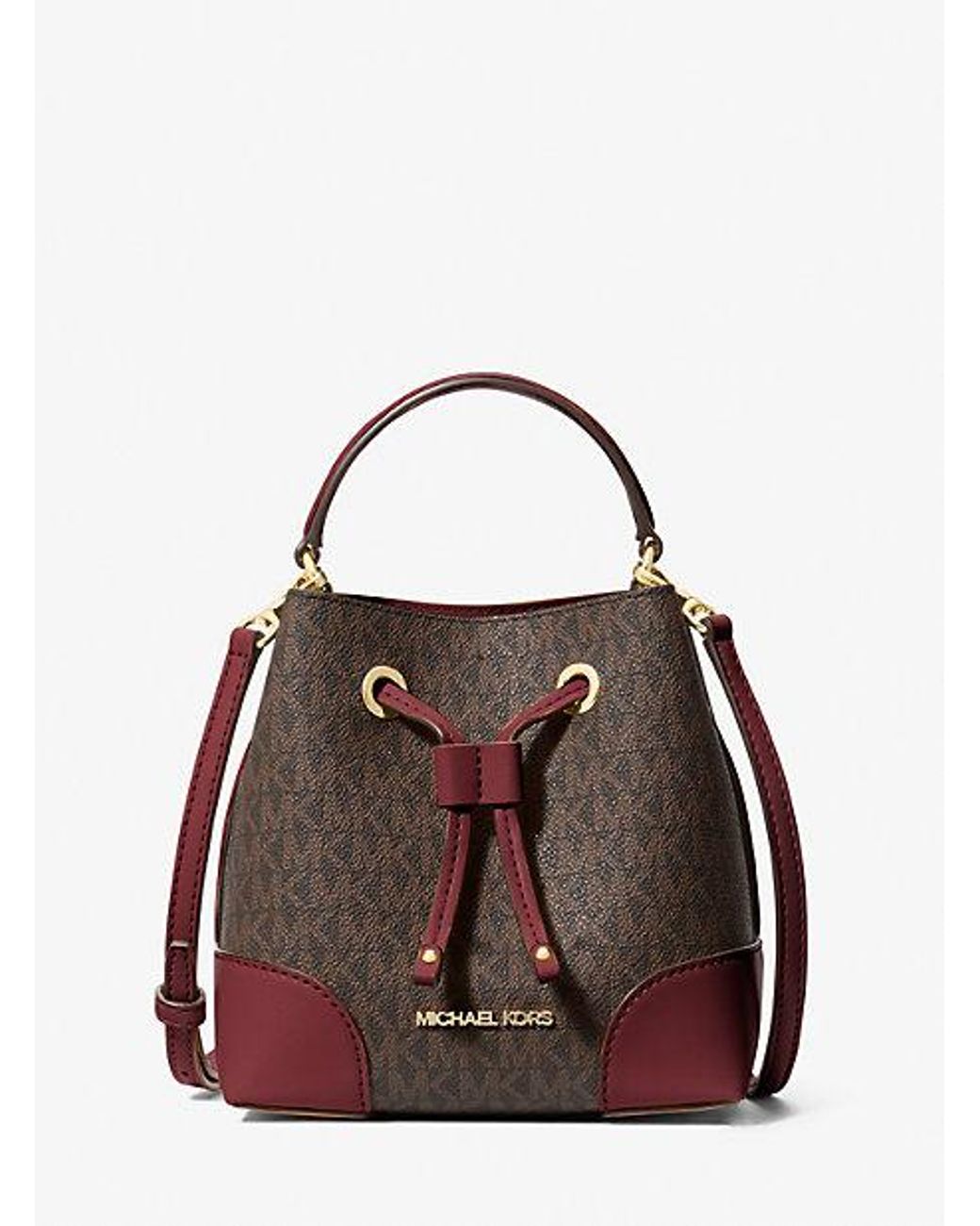 Michael Kors Mercer Small Logo Bucket Bag in Brown Lyst
