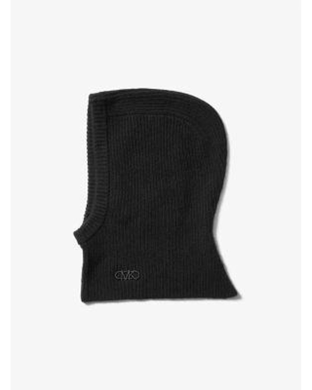 MICHAEL Michael Kors Black Mk Ribbed Knit Balaclava