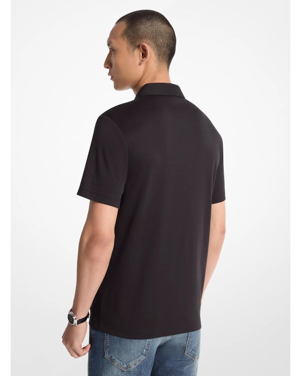 Michael Kors Black Sleek Polo T Shirt for men
