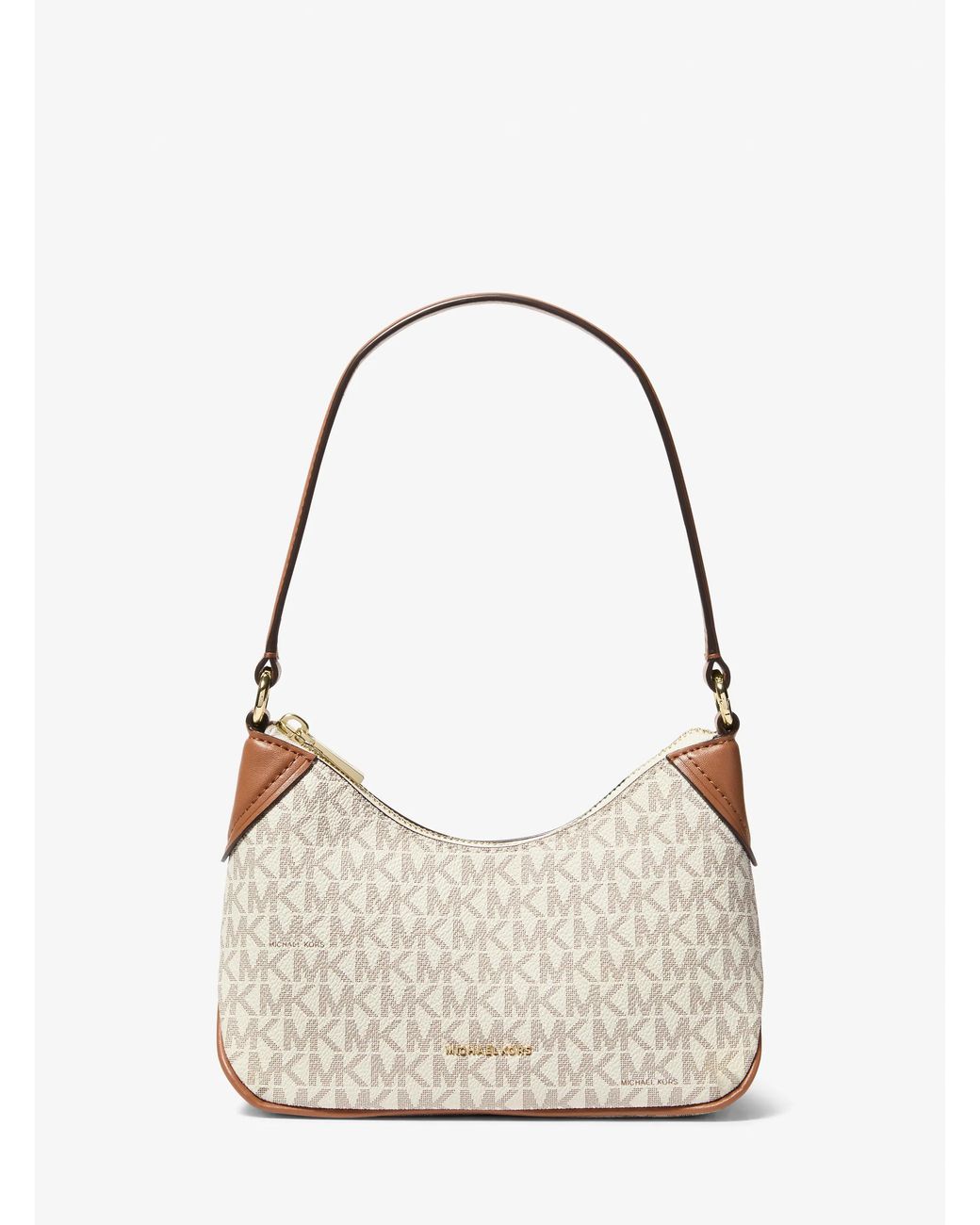 MICHAEL Michael Kors White Mk Jet Set Small Signature Logo Convertible Pochette
