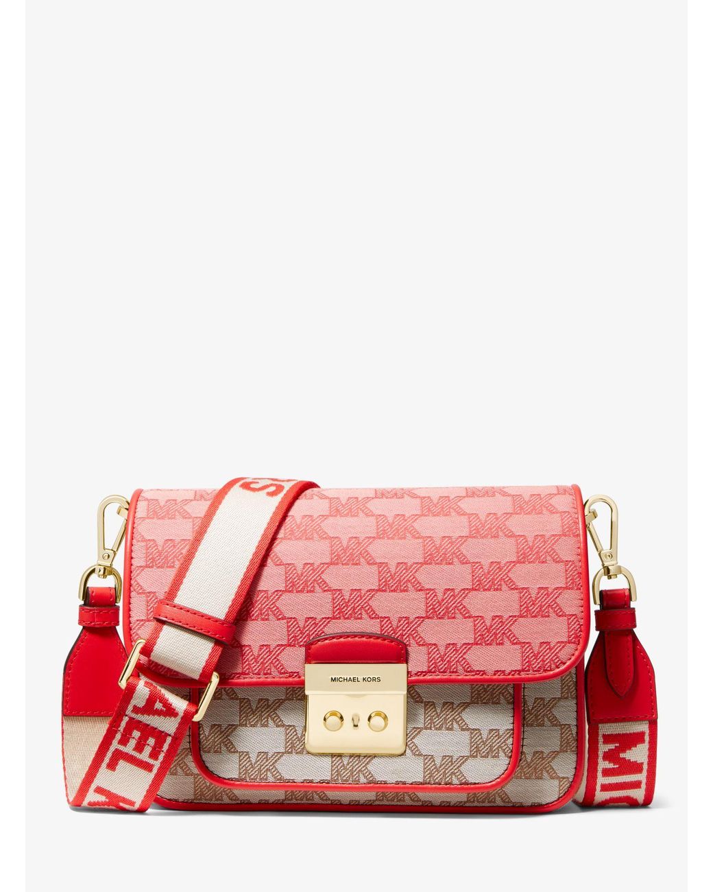 Michael Kors Sloan Editor Medium Logo Jacquard Messenger Bag Lyst