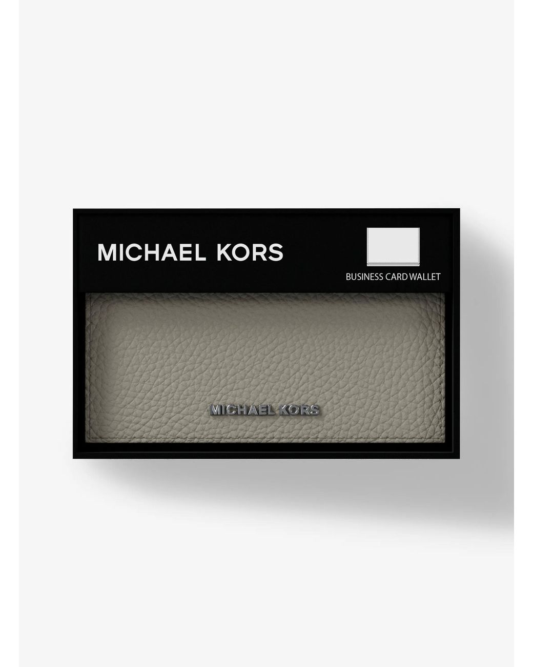 Michael Kors Gray Hudson Pebbled Leather Card Case for men