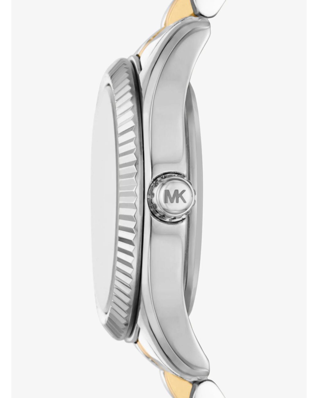 Michael Kors White Mk Petite Lexington Pavé Two-Tone Watch