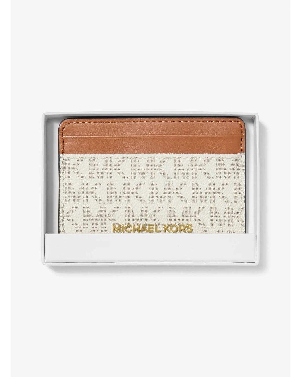 MICHAEL Michael Kors White Michael Kors Jet Set Monogram Coated Canvas Purse