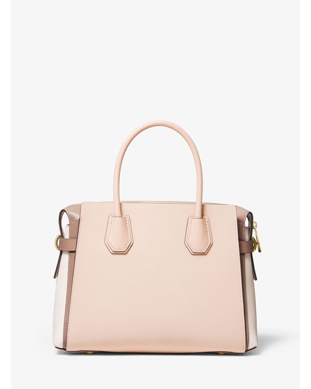 Mercer medium pebbled leather belted satchel top