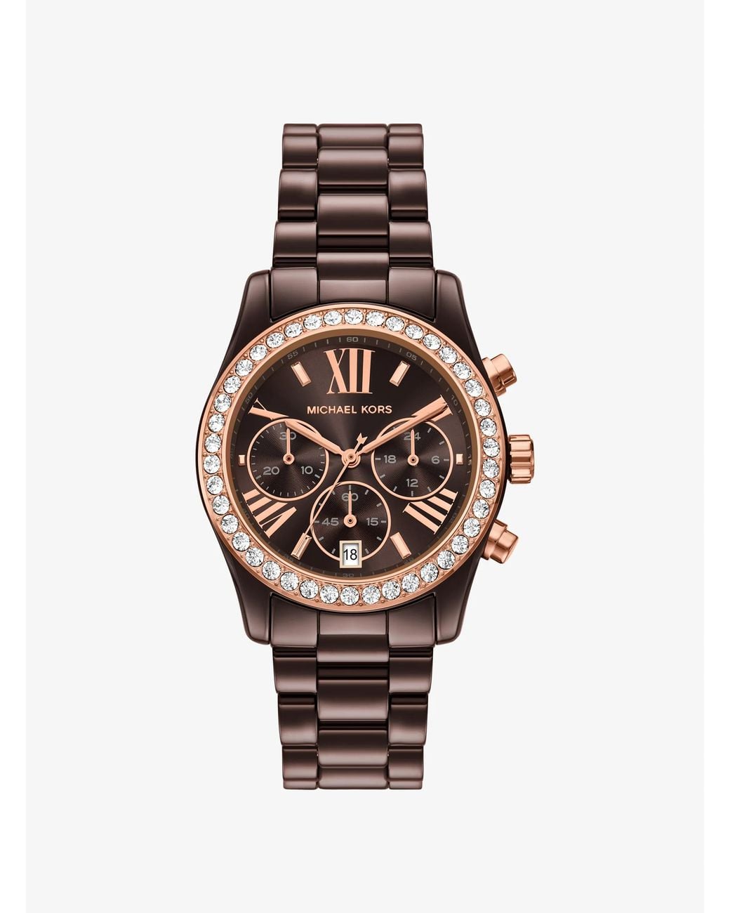 Michael Kors White Mk Lexington Pavé-Tone Ceramic Watch