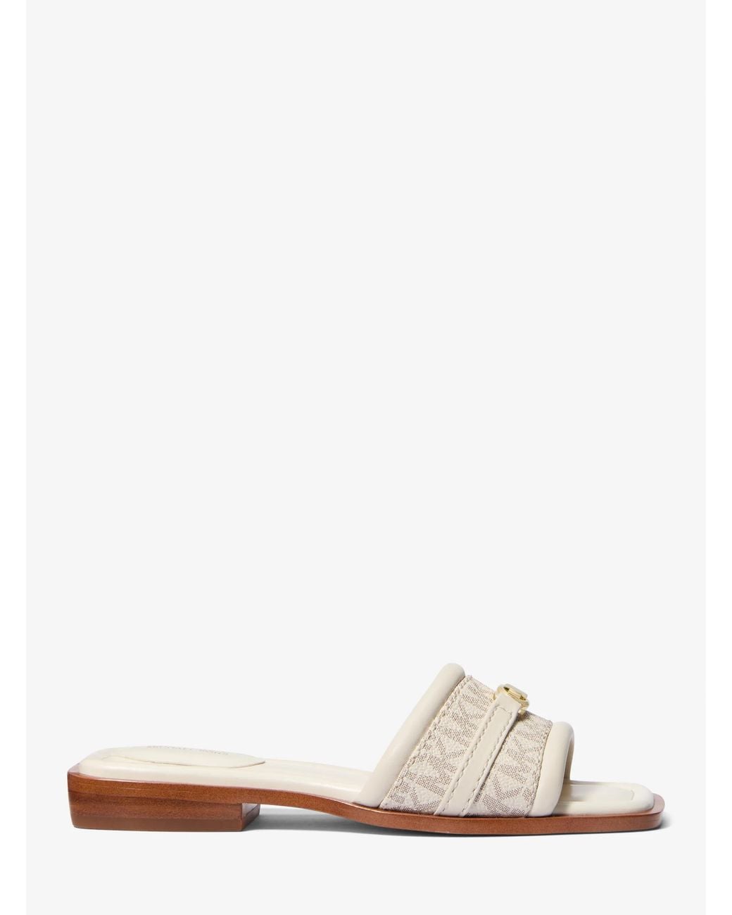 MICHAEL Michael Kors Natural Mandy Signature Logo Slide Sandal